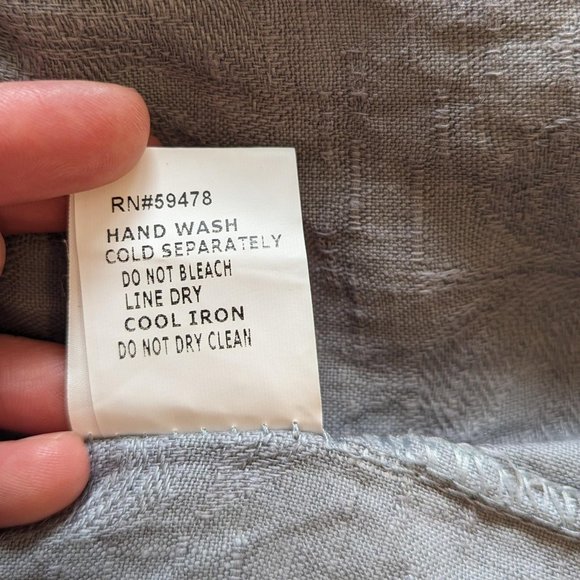 Lina Tomei 100% Linen Short Sleeve Colorblock Dress White & Grey Size L - Picture 11 of 11